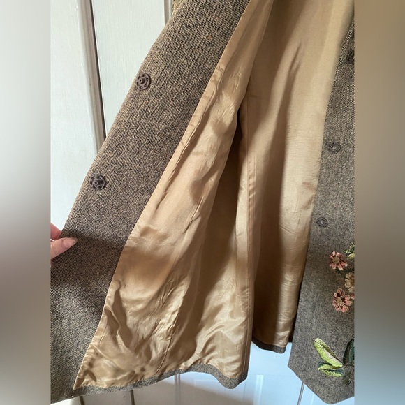 Gorgeous floral jacket! Boho embroidered flowers wool-blend tweed Nygard coat - Picture 10 of 16